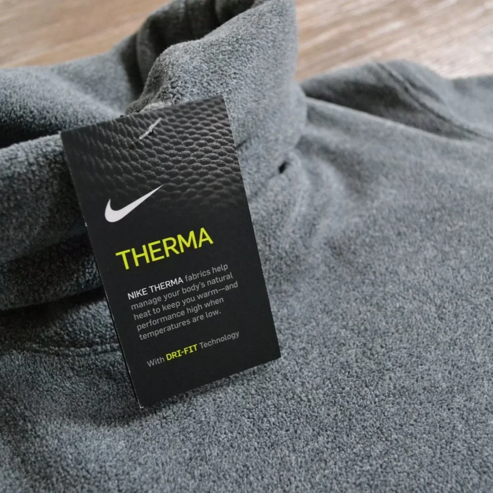 NWT Nike Therma Women's Tunic Training Fleece Cowlneck Pullover Charcoal Size S